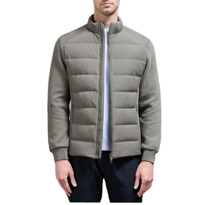 Doudoune à panneaux matelassés coupe ajustée pour hommes Panneaux avant en tissu sur les manches et l'arrière de la veste - Product Image 1