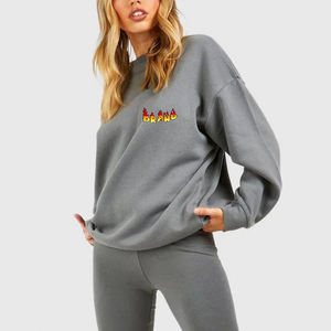 Recién llegado 2025 100%, sudadera de algodón para mujer, ropa informal, sudadera de Hop Hip, cuello redondo en blanco, sudaderas holgadas para mujer - Product Image 1