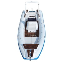 Bateau pneumatique rigide haute performance Zhenbo ORCA 866 8,6 m, capacité 20 personnes, coque en V profond, usage commercial en mer
