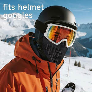 Pasamontañas Versátil Cortavientos para Esquí y Motocicleta, Máscara Facial Completa, Ligera, Cálida, Elástica y Compatible con Casco, Blanco Gris - Product Image 4