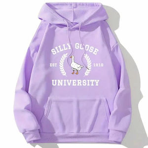 Silly Goose University Sudadera con capucha tela de lana suave múltiples opciones de color diseño de logotipo personalizado ropa de calle elegante para el uso diario - Product Image 1