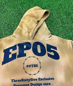 Custom Men's 400gsm Heavyweight Acid Wash Hoodie Polyester/Cotton Fleece Pullover Oversized Fit Letter Pocket Design Winter - Product Image 4
