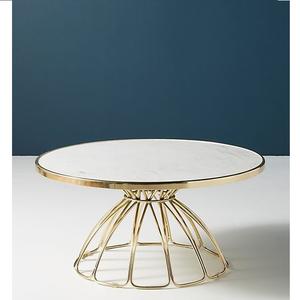 Patas de metal plateado estilo muebles de sala de estar redondo moderno decorativo decoración del hogar mesa auxiliar de Metal moderna - Product Image 1