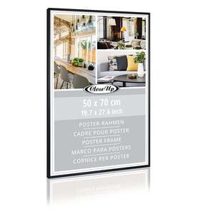 Cadre photo noir 50 x 70 cm, taille personnalisée, cadre d'affiche en plastique ABS avec verre, papier PS, fer, aluminium à des fins décoratives - Product Image 1
