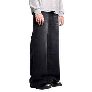 Pantalones Vaqueros Holgados Personalizados para Hombre, Pantalones Anchos de Pierna Ancha con Largo hasta el Suelo, Vaqueros Rectos de Mezclilla Vintage con Lavado Desgastado para Hombre - Product Image 3