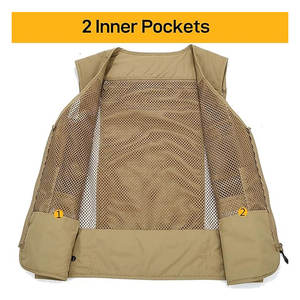 Gilet tactique en coton laine à séchage rapide pour hommes, logo personnalisé, multifonctionnel, décontracté, respirant, pêche, chasse, extérieur - Product Image 3