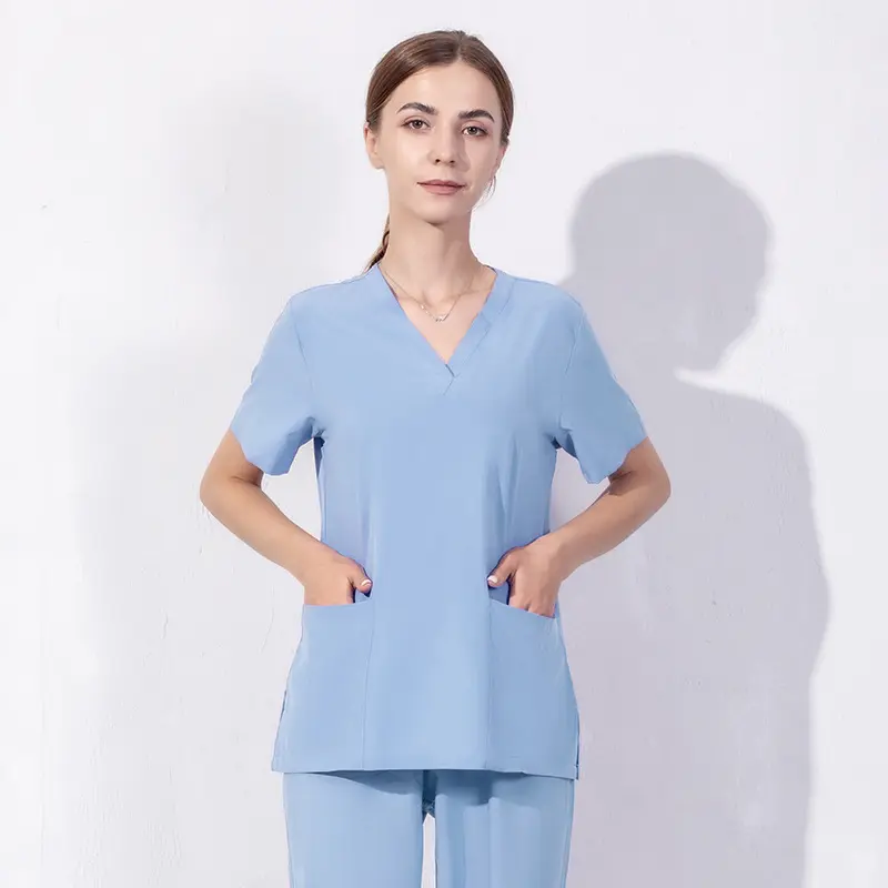 Jogger Krankenschwester Krankenhaustrikot Damen Oberteil Peelinganzug Peelinguniformen-Sets modische Baumwoll-Polyester-Krankenhaustrikot