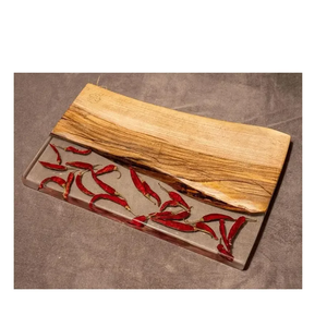 Tabla de cortar profesional de madera y resina Tabla de cortar de madera de diseño único Tabla de cortar de madera segura para alimentos para cocinas - Product Image 4