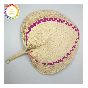 Ventilador de pared de hoja de palma grande, ventilador decorativo tejido a mano para decoración temática tropical Bohemia para el hogar y la playa, ventilador de mano de bambú natural - Product Image 4