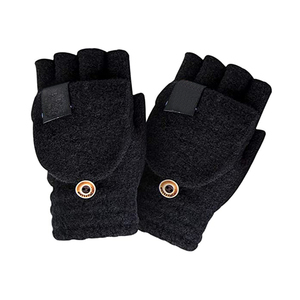 Custom Convertible Cotton/Polyester/Spandex Wrist-Length Fingerless <b>Gloves</b> <b>Touchscreen</b> Winter Knit Flip Top Thermal Soft Stretch - Product Image 1