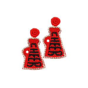 Pendientes de cuentas de Gameday de Cheer de fútbol chapados en oro a la moda, joyería de abanico para eventos deportivos y fiestas, suministro al por mayor - Product Image 3