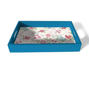 Bandeja de servicio de madera con estampado esmaltado superventas personalizada, bandeja de servicio de entrega rápida, herramientas de cocina únicas, bandeja decorativa de mesa - Product Image 2