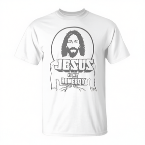 T-Shirt Vintage con Volto di Gesù, Tema Fede Cristiana, Prodotto Promozionale - Product Image 2