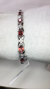 Sterling 925 Silver <b>Bracelet</b> Natural Garnet Gemstones AAA Quality Luster Unique Beautiful Design for Any for Parties Gifts - Product Image 2