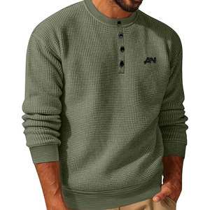 Sweatshirts gaufrés pour hommes à la mode 100% coton Street Wear pour l'hiver motif solide - Product Image 3