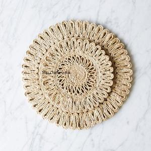 เสื่อรองจานผักตบชวาสานธรรมชาติแบบถักกันลื่น - Product Image 2
