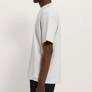 T-Shirt d'été 100% coton pour hommes de haute qualité, manches courtes, épaules tombantes, col rond, unisexe, imprimé décontracté, teint dans la rue, surdimensionné - Product Image 3