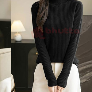 Respirant en gros Logo sur mesure 100% coton femmes pull imprimé Logo pull dames pull à col rond - Product Image 3