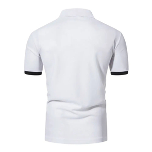 Vente en gros de polos de golf de haute qualité pour hommes polo blanc en coton respirant à manches courtes avec impression de broderie personnalisée - Product Image 5