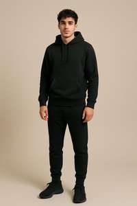 Customized Men's Solid Pattern <b>Hoodie</b> Set Heavy-Duty Acid Washed Mid Waist Design Casual Wear OEM Service Available - Product Image 5