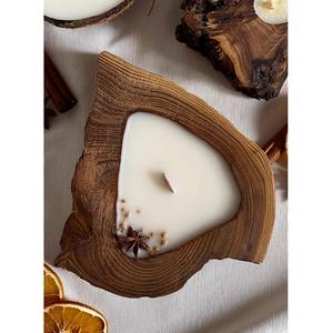 Support à bougie élégant en bois avec couvercles, fabrication artisanale, rangement pour la maison, événements, décoration de Noël - Product Image 1