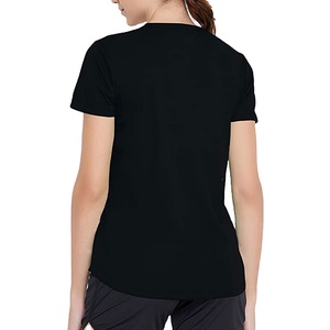 T-shirt décontracté pour femme en coton personnalisé, col rond, manches courtes, respirant, impression de logo personnalisée de haute qualité - Product Image 5