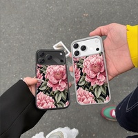Grande coque de téléphone magnétique vierge pour sublimation, compatible 11 17 Pro Max, en TPU souple, motif floral blanc, unisexe, avec support, sans composants