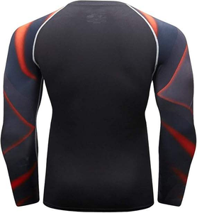 Vêtement de compression MMA pour hommes en gros, protection solaire UPF, séchage rapide, spandex/polyester 220g, logo personnalisé, service OEM, tissu hautement extensible - Product Image 3