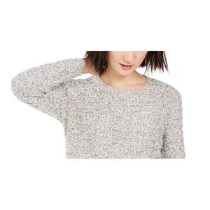 Maglione Casual Vintage a Righe da Donna Style & Co, Traspirante, Sottile, Extra Small, Grigio con Decorazione a Bottoni per Autunno Inverno - Product Image 2