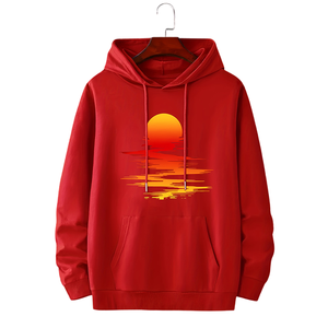 Sudadera con capucha con estampado de puesta de sol romántica Unisex nueva moda Casual pulóver sudadera 100% algodón invierno bordado ropa Unisex para - Product Image 2
