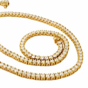 Cadena de eslabones de tenis clásica en oro de 10K con diamantes cultivados en laboratorio, perfecta para el estilo Hip Hop unisex y ocasiones especiales - Product Image 3