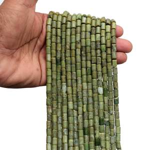 Cuentas de Jade Verde Natural Chakralume, Rectangulares/Cuadradas, de 15 Pulgadas, Sueltas, para la Fabricación de Joyas, Certificadas por BEIJING CUG, Rajasthan - Product Image 1