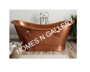 Venta al por mayor bañera independiente de cobre martillado personalizada increíble calidad escurridor desbordamiento tradicional para remojar baños de lujo - Product Image 5