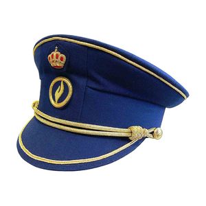 Gorras de Capitán del Grupo de Fuerzas Reales del Cuerpo de Bomberos Belga, Bordadas a Mano en Color Plata y Dorado, con Correa Ajustable y Bordado - Product Image 5