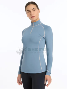 Respirant dernières couches de base d'équitation professionnelles pour femmes vêtements d'équitation avec des panneaux de coupe minces athlétiques et un contrôle de l'humidité - Product Image 5