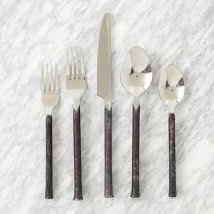 Noir Métal Antique Poignée Cuisine Noir Métal Argent 5 Pcs 304 SS Dîner Couteau Cuillères et Fourchette Couverts En Acier Inoxydable Couverts - Product Image 1