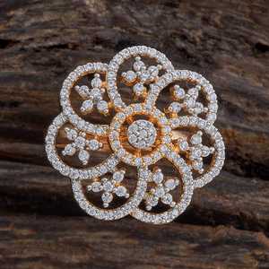 Bague en laiton plaqué rhodium avec pierre en zircon pour les occasions festives - Product Image 1
