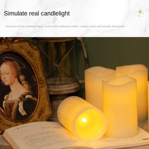 Bougie à bouche ondulée TOOWIN, bougies en paraffine concave à bouche ondulée, bougies en paraffine simples, bougies électroniques à LED - Product Image 3