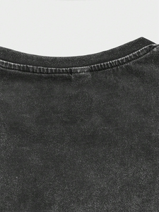 T-shirt imprimé vintage à effet lavé à l'acide pour hommes 100% coton doux fibre de bambou impression numérique Style tendance fabriqué au Pakistan - Product Image 5