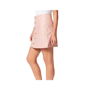 Collezione di minigonne In pelle per ragazze di colore rosa chiaro di ultimo Design disponibile a prezzi ragionevoli In vendita