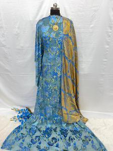Ensemble Somali Dirac à succès, Maqbal Dirac imprimé, tissu en velours 100% polyester, jacquard, résistant au rétrécissement, poids moyen 300g/m - Product Image 4
