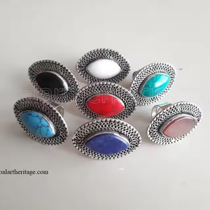 Anillos tribales ajustables inspirados en Boho, joyería artesanal para moda étnica y looks de festivales - Product Image 2