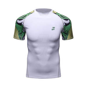 T-shirt MMA de haute qualité respirant en spandex/polyester pour l'entraînement aux arts martiaux pour hommes - Séchage rapide et léger - Product Image 1