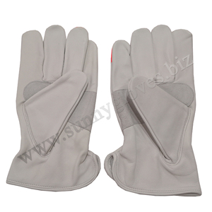 Guantes de conductor de cuero de grano de piel de cabra de vaca de alta calidad Guantes de trabajo de cuero para hombres Guantes de uso general - Product Image 1