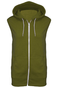 High Quality <b>Men's</b> <b>Sleeveless</b> Pullover Drawstring Winter <b>Hoodie</b> 100% Cotton Fleece Breathable Sportswear for Bodybuilding Gym - Product Image 4
