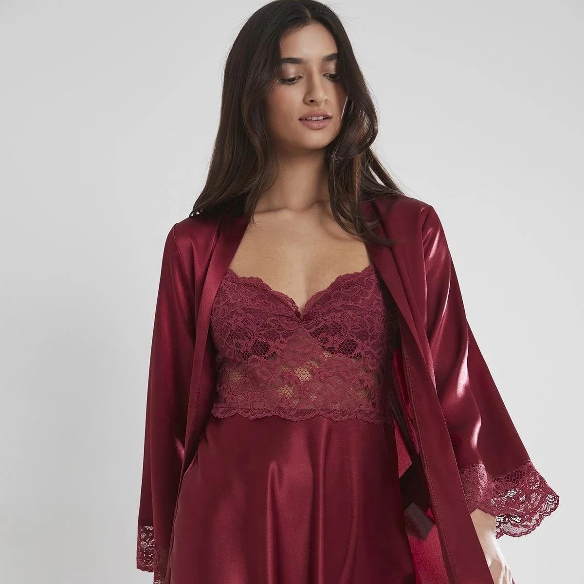 Sexy 3XL Nightgowns Elegant Sleepwear for Plus Sizes