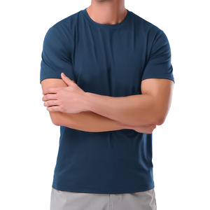 Ropa de Verano Casual para Hombre de Alta Calidad, Manga Corta, Color Sólido, Transpirable, de Secado Rápido, 200g, Precio al por Mayor - Product Image 1