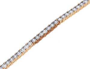 Bracelet de tennis en diamant cultivé en laboratoire de taille ronde en or rose intemporel 10K bijoux de luxe unisexe idée cadeau - Product Image 4