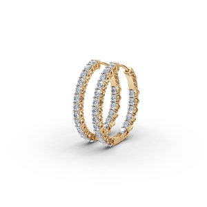 Pendientes elegantes de forma ovalada con diamantes redondos de 2,00 quilates para uso diario - Product Image 1