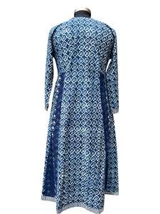 ชุดเดรสคุर्ติผ้าฝ้ายพิมพ์ลายครามสำหรับผู้หญิง ดีไซน์ทันสมัย ลายพื้นเมืองแบบดั้งเดิม เนื้อผ้านุ่ม ใส่ได้ทุกวัน - Product Image 6